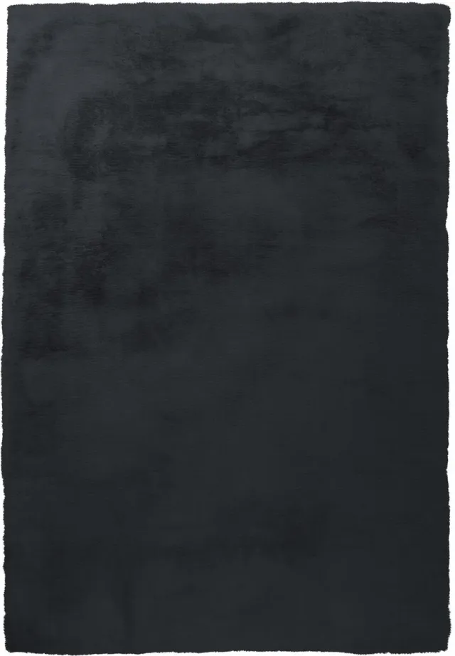 Padiro pluizig hoogpolig vloerkleed 180 x 280 cm - donkergrijs - modern effen ontwerp - voor vloerverwarming - van polyester en katoen