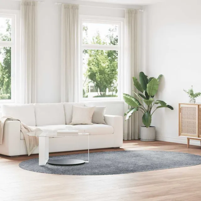 vidaXL Hoogpolig vloerkleed NAVARRA 300x200 cm polyester lichtgrijs grijs