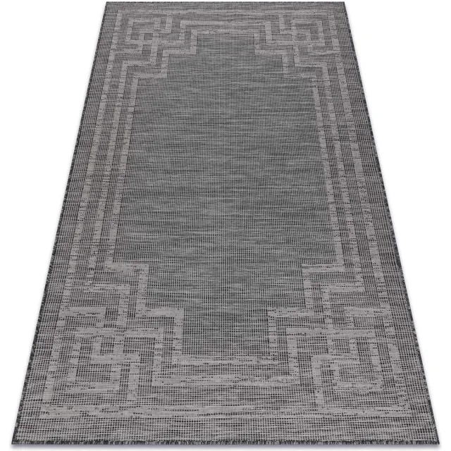 RUGSX Kleden Rugsx Vloerkleed SISAL PATIO 3071 Grieks kader Plat 155x220 cm Zwart