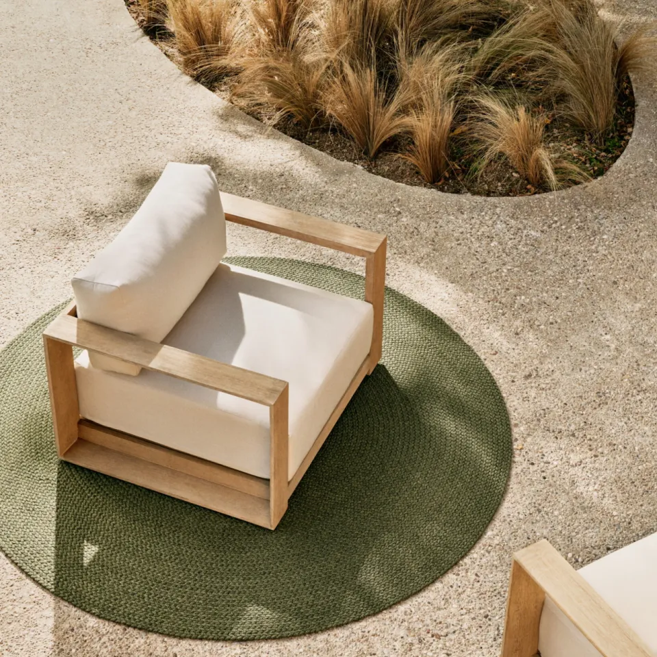 Kave Home Rond Vloerkleed 'Despas' 150cm, kleur Donkergroen, foto 2