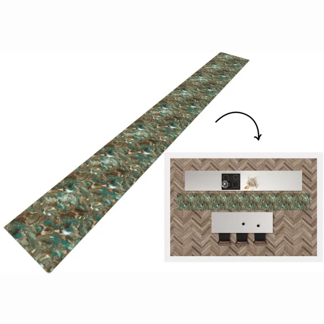 KitchenYeah Keukenloper 400x50 cm - Keukenmat vinyl Luxe - Marmer print - Patronen - Verf - Keukenmatten loper - Keuken vloerkleed tapijt