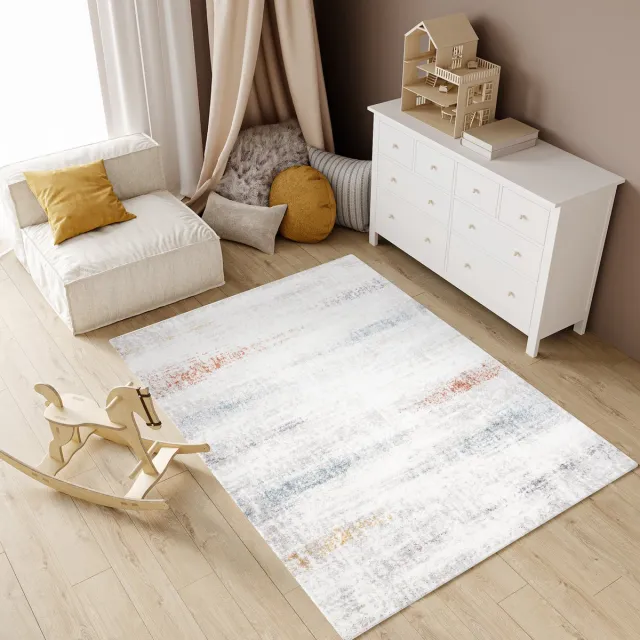 Tapiso Modena Vloerkleed Hoogpolig Shaggy Modern Tapijt Fluffy Lichtgrijs 2