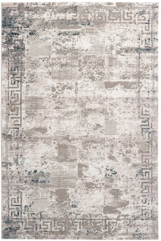 Padiro elegant laagpolig vloerkleed 200 x 290 cm - lichtbeige - vintage patroon - voor vloerverwarming - van polyester en katoen