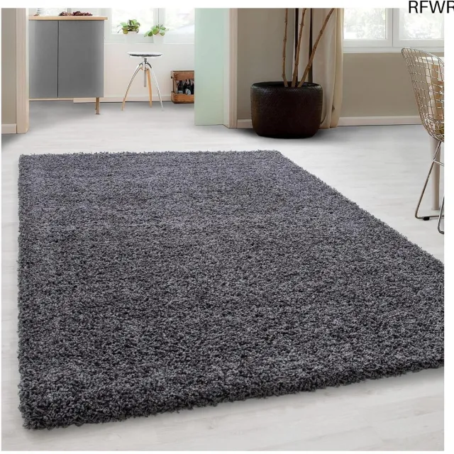RFWR Hoogpolig Grijs Tapijt Effen Shaggy voor Woonkamer, Slaapkamer en Kinderkamer - 160 x 230 cm