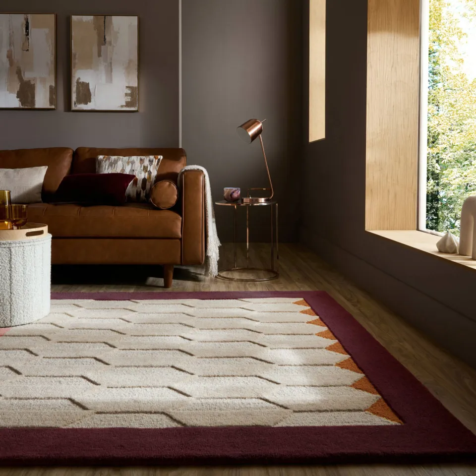 Flair Rugs laagpolig wollen vloerkleed rood, foto 2