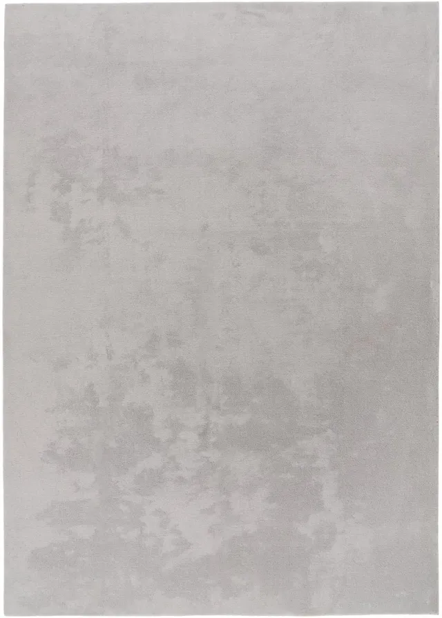 Padiro laagpolig vloerkleed met zachte uitstraling 80 x 140 cm - lichtgrijs - modern effen ontwerp - voor vloerverwarming - van polyester