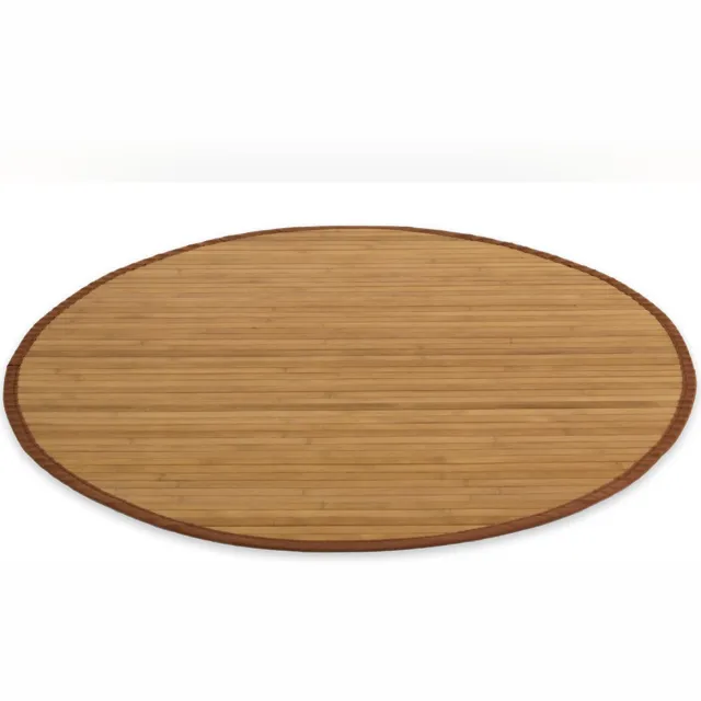 Homestyle4u Bamboe tapijt - 120 cm rond - Bruin