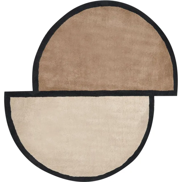 Beliani SAKARO - Vloerkleed - Taupe - ø 160 cm - Wol Beige