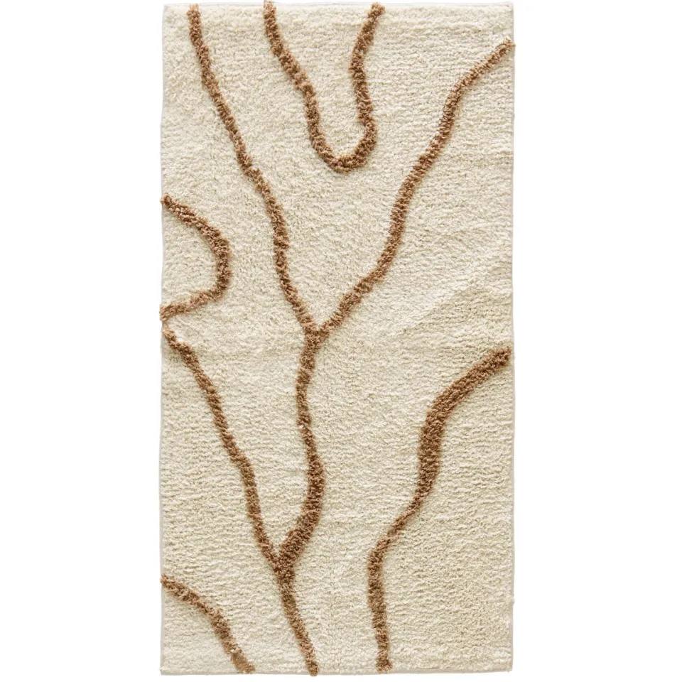 NOUS Living katoenen vloerkleed crème off white/grijs