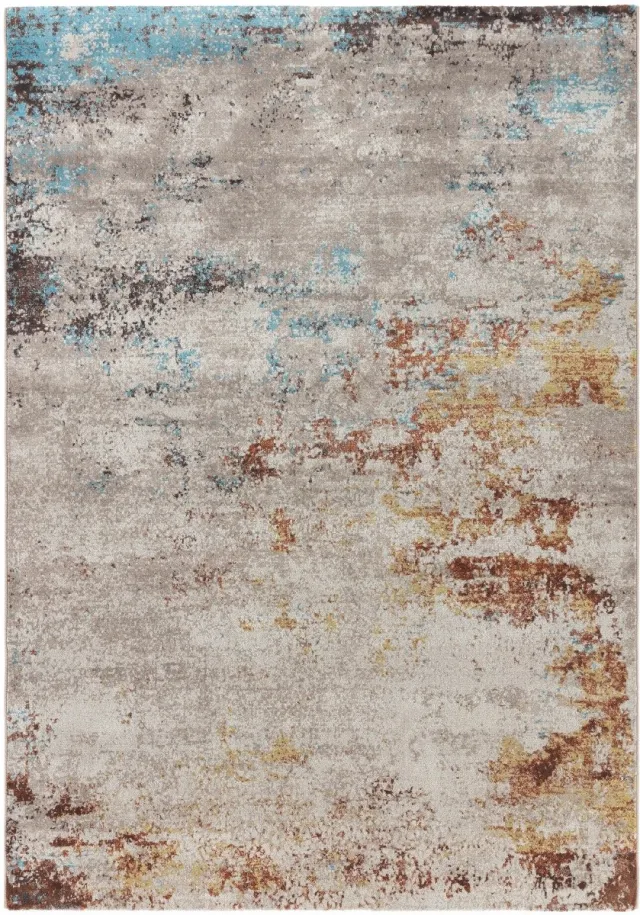 OSTA Patina – Vloerkleed – geweven – polyester – duurzaam – modern - vintage - blauw/beige/koper – 240x330