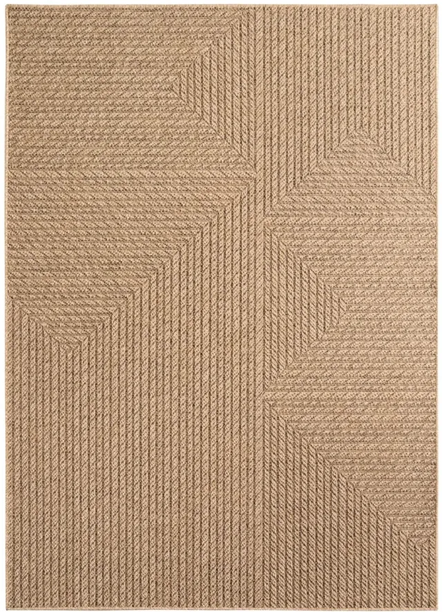 Dutch XXL Buitenkleed | Timber | Geometrisch | Beige | 140x200 cm | Buitentapijt | Tuintapijt