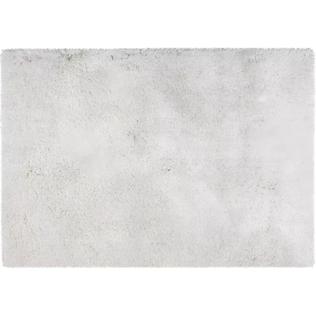 Vente-unique Hoogpolig shaggy vloerkleed in microvezel - 160 x 230 cm - Gebroken wit - HARVEY