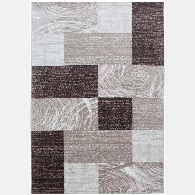 Dutch XXL Modern Vloerkleed | Tapijt | Parma | Blokken | Bruin | 120x170 cm