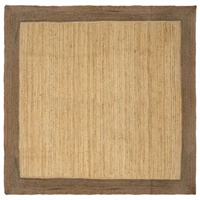 vidaXL Gebied Tapijt Grijs en natuurlijk 300 x 300 cm Jute