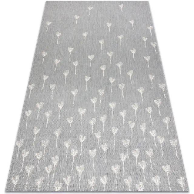 RUGSX Kleden Rugsx Sisal tapijt SISAL FLAT 48779/637 Bloemetje grijs 80x150 cm