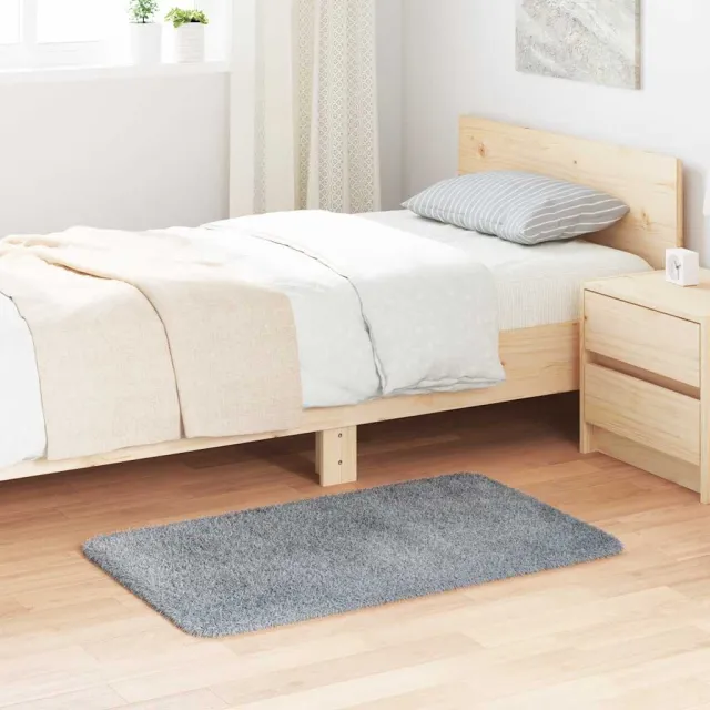vidaXL Hoogpolig vloerkleed NAVARRA 60x100 cm polyester lichtgrijs grijs, foto 2