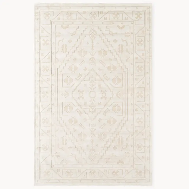 Westwing Collection Handgeweven viscose vloerkleed Shaila Wit
