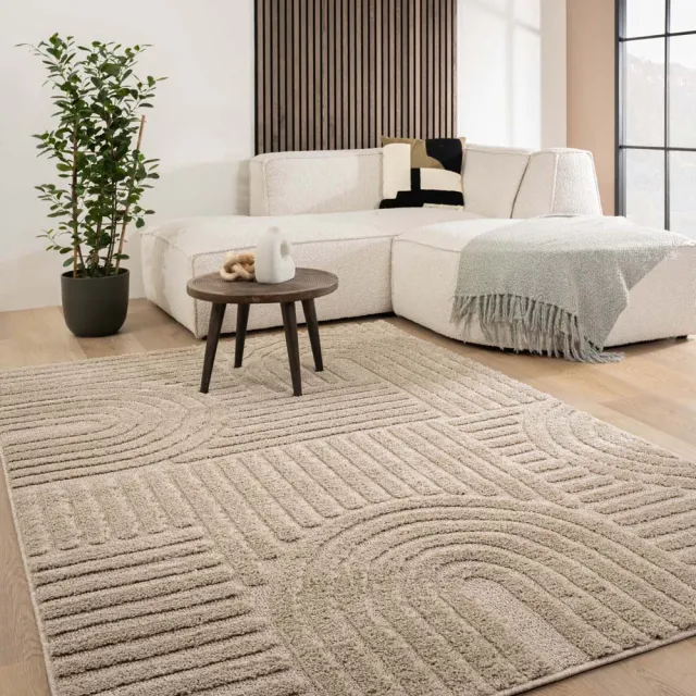 Tapeso Scandinavisch vloerkleed - Arc Bend beige 200x300