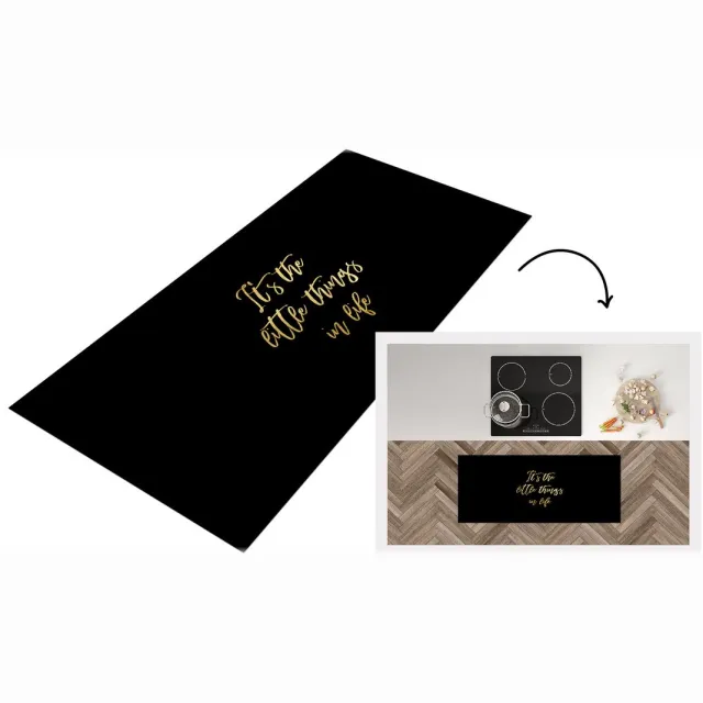 KitchenYeah Keukenloper - Loper keuken - Quotes - Life - Goud - Keukenloper vinyl Multicolor