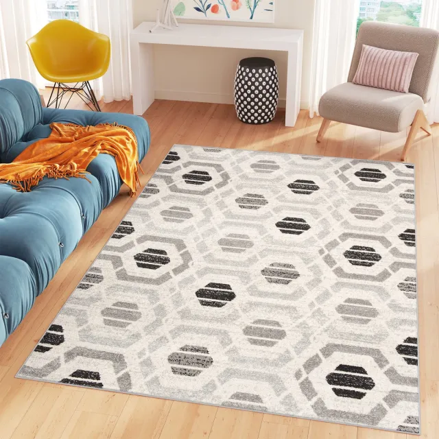 Tapiso Cosmo Vloerkleed Grijs Woonkamer Modern Tapijt Grijs Antraciet 3
