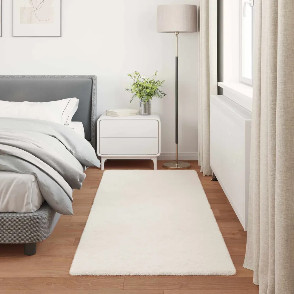 vidaXL Antislip vloerkleed van imitatie konijnenbont OLITE crème, foto 3
