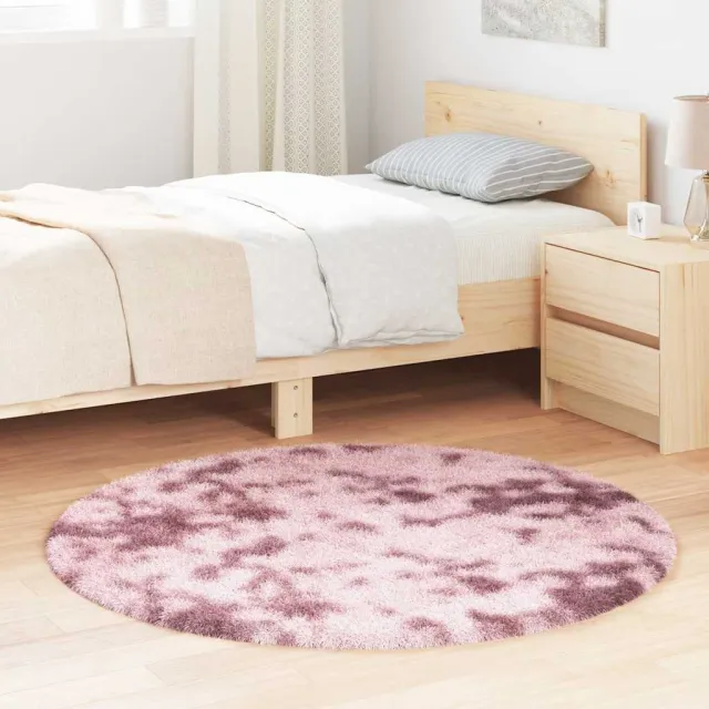 vidaXL Hoogpolig vloerkleed NAVARRA 120x120 cm polyester stoffig roze, foto 2