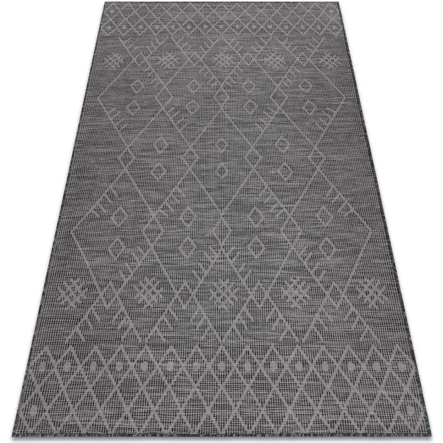 RUGSX Kleden Rugsx Vloerkleed SISAL PATIO 3077 Boho Plat geweven 155x220 cm Zwart