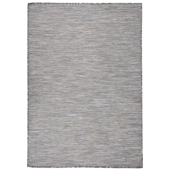 vidaXL Buitenkleed platgeweven 160x230 cm bruin en blauw Zwart