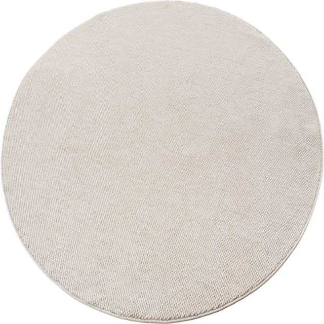 Ayyildiz Helix Vloerkleed Creme 120 cm rond – Effen Laagpolig Tapijt – Modern Machinaal Geweven Vloerkleed voor Woonkamer, Slaapkamer en Keuken