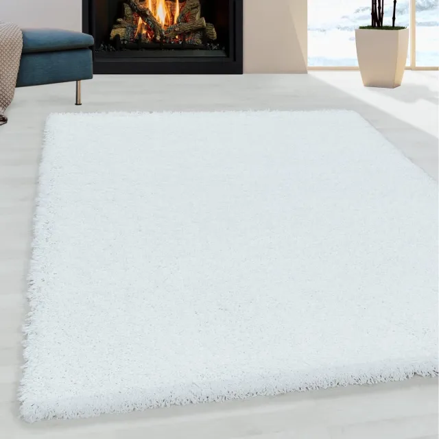 flycarpets Azure Vloerkleed Wit - Effen - Hoogpolig - 200x290 cm