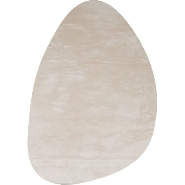 Veer Carpets Vloerkleed Morbido Beige 2212 - Kiezelvormig 160 x 230 cm - Extra Hoogpolig Fluffy Vloerkleed in Scandinavische / Hotel Chique Stijl