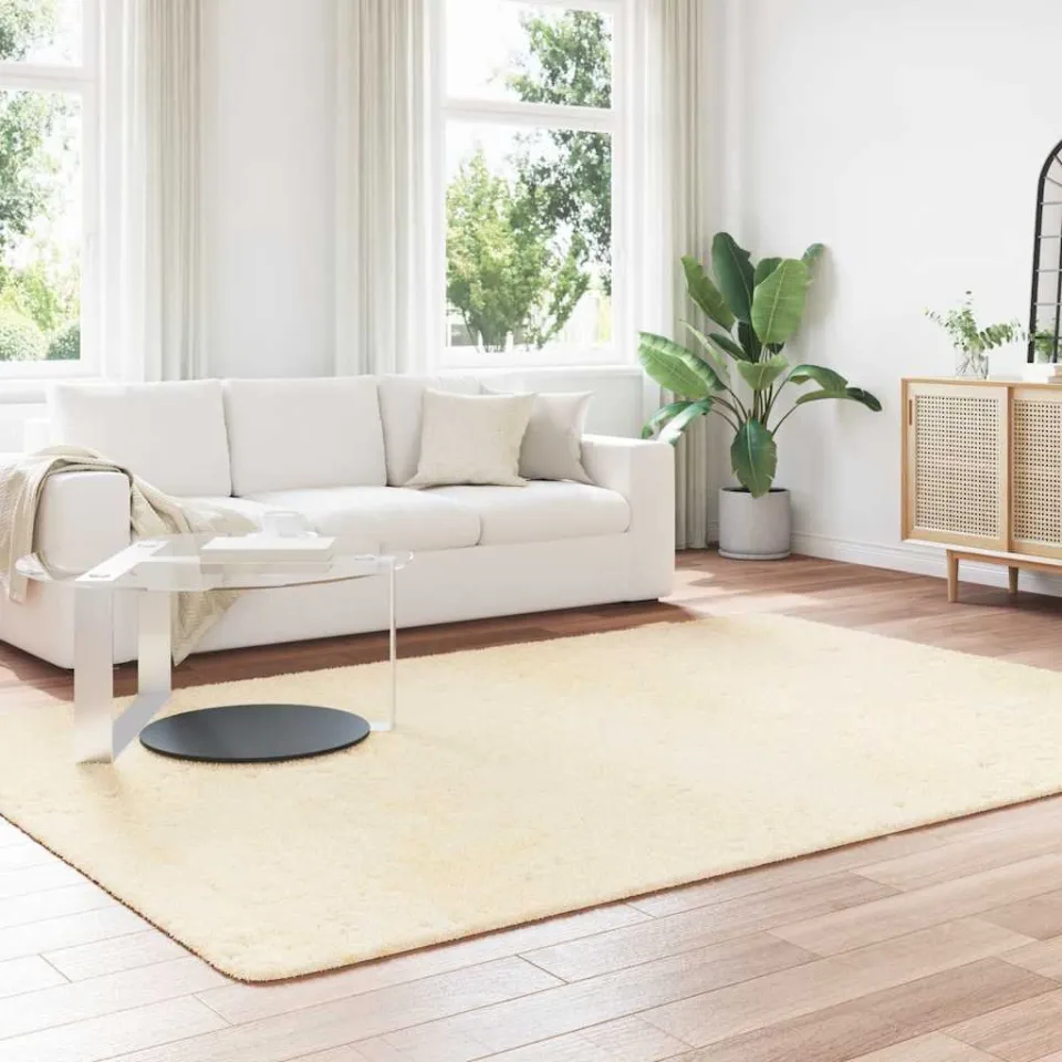 vidaXL Hoogpolig vloerkleed NAVARRA 200x290 cm polyester crèmekleurig, foto 2
