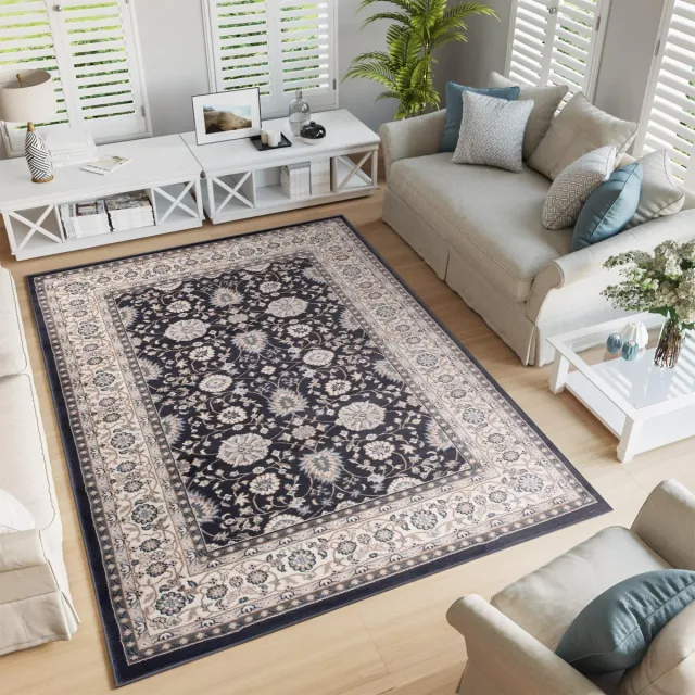 Tapiso Colorado Vloerkleed Zwart Woonkamer Klassiek Tapijt Zwart Creme