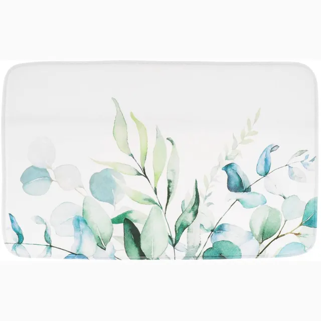 Tendance Badmat van microvezel met print, 45 x 75 cm, Aquarelle-motief Bleu
