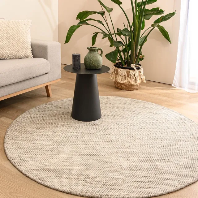 Nordic Weavers Rond wollen vloerkleed - Ulstein naturel/grijs 300 crème