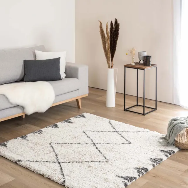 Boho&me Vierkant berber vloerkleed - Artisan Tizi wit/grijs 140x140