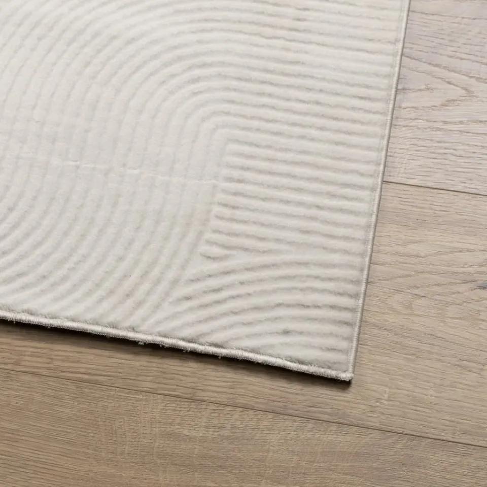 vidaXL Vloerkleed IZA laagpolig Scandinavisch 140x200 cm crèmekleurig, foto 4