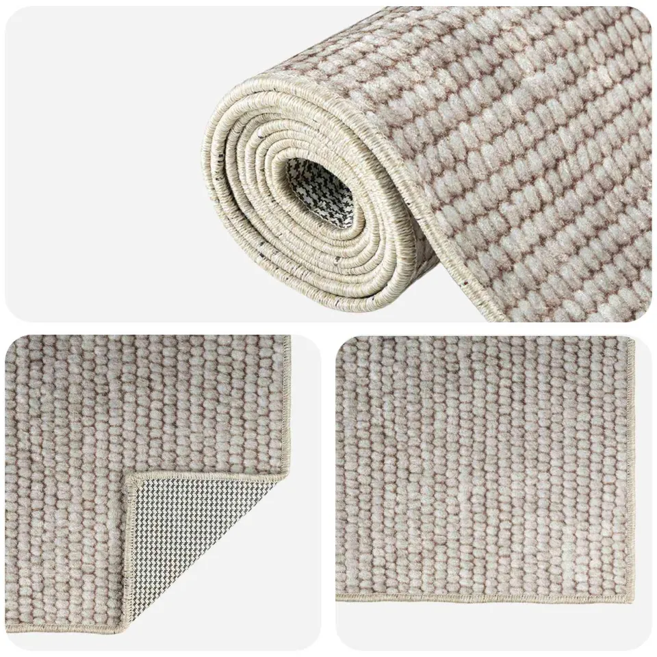 vidaXL Vloerkleed Beige 300 x 400 cm 100% Polyester 3 mm Wasbaar