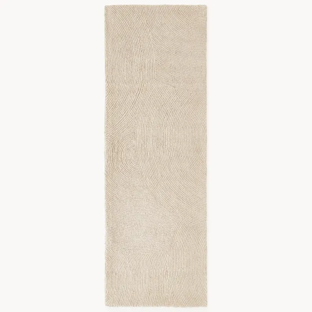 Westwing Collection Handgetufte wollen loper Eleni Beige