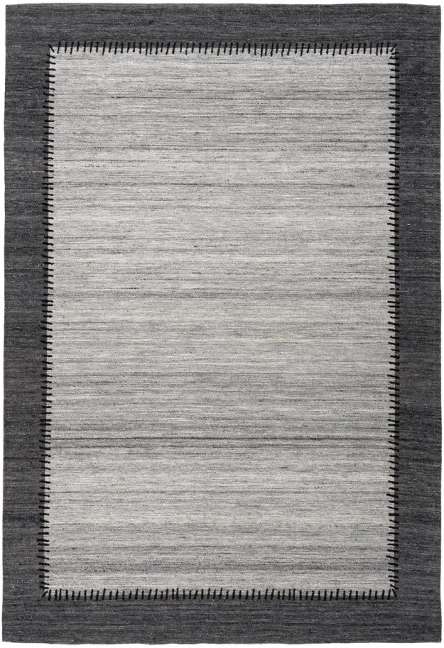 Padiro design laagpolig vloerkleed - lichtgrijs - modern geometrisch patroon - voor vloerverwarming - van wol, polyester en katoen