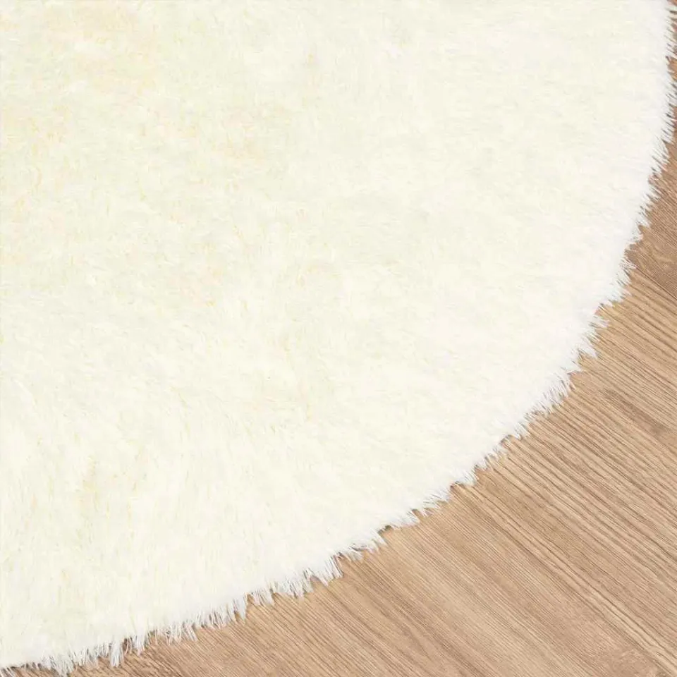 vidaXL Hoogpolig vloerkleed NAVARRA 200x200 cm polyester crèmekleurig, foto 4