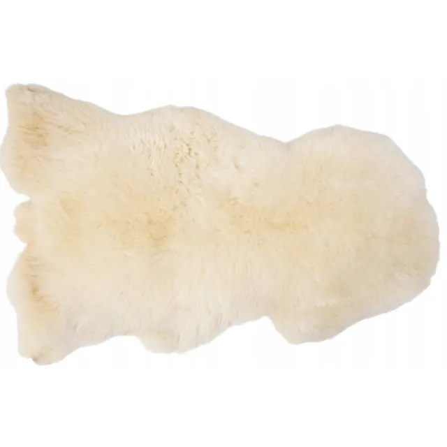 SKÓREX Natuurlijke Witte Schapenvacht - 130cm XXL, Dikke Vacht Natuurlijk wit