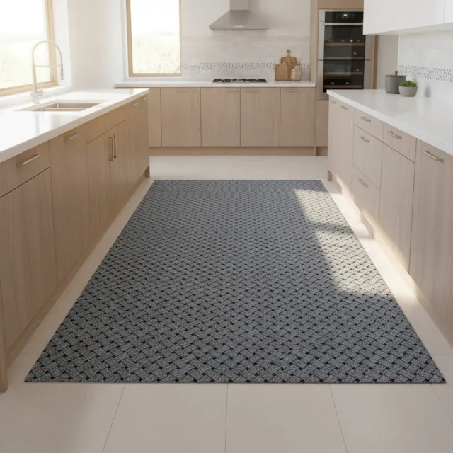 JYG Vloerkleed UNION - Keukenmat - Keukenloper - Anti Slip - 66x700cm - Grijs