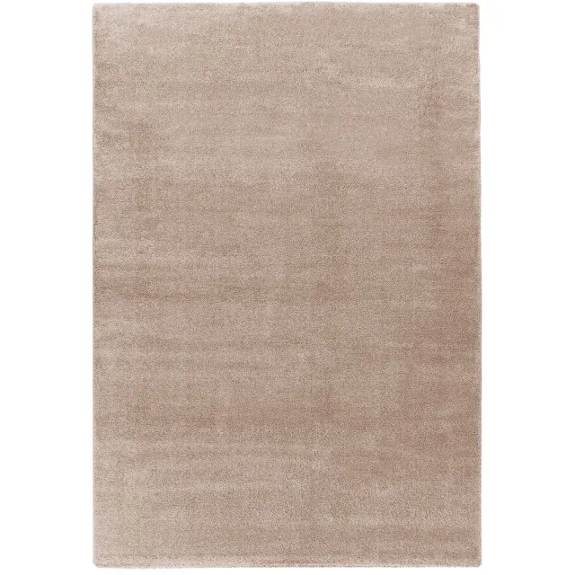 Padiro knus hoogpolig vloerkleed 160 x 230 cm - lichtbeige - modern effen ontwerp - voor vloerverwarming - van polypropyleen en jute