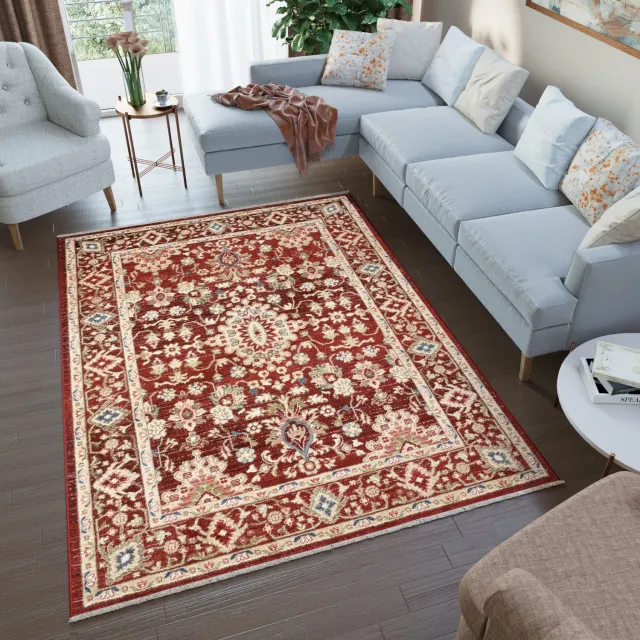Tapiso Rivoli Vloerkleed Rood Vintage Oosters Tapijt Maat- 80x150 Rood 4