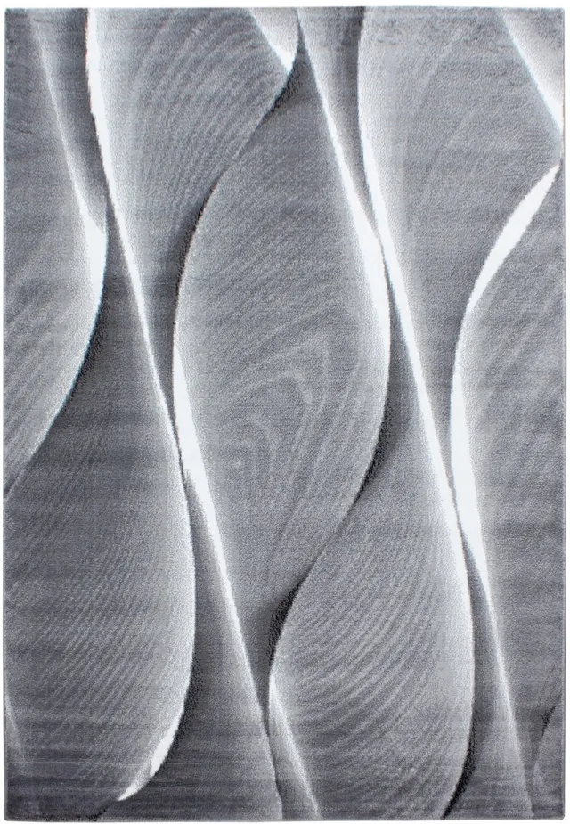Parma Laagpolig vloerkleed, ombré design, zwart, woonkamerkleed, jute achterkant, afmeting: 240 x 340 cm