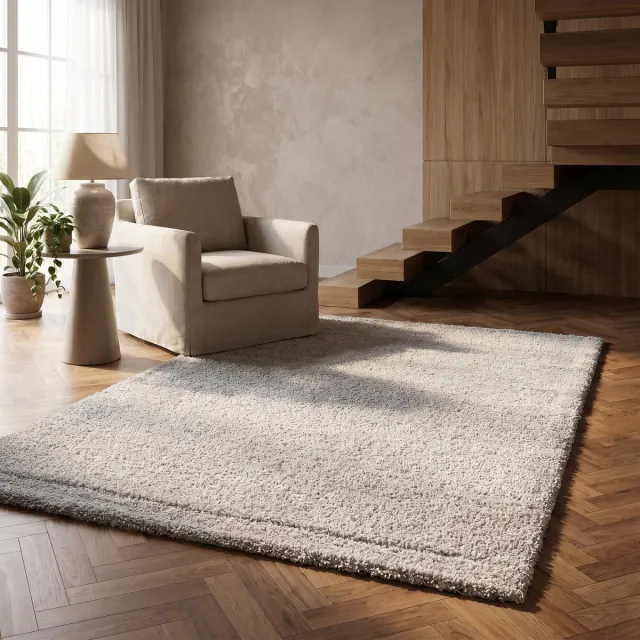 Sunday rugs Alpine – Vloerkleed – 200x290cm – Wit – Shaggy hoogpool – Woonkamer & Slaapkamer – Extra zacht – Makkelijk te reinigen – Pluisvrij