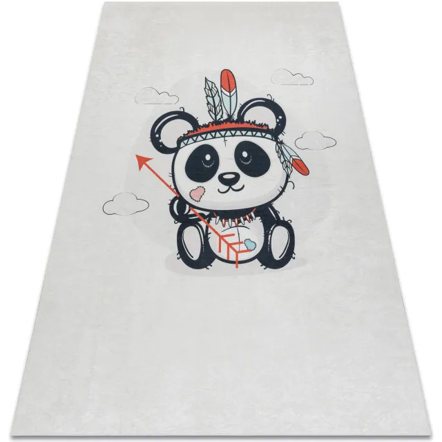 RUGSX Kleden Rugsx BAMBINO 1129 tapijt wasbaar panda voor kinderen 80x150 cm Beige