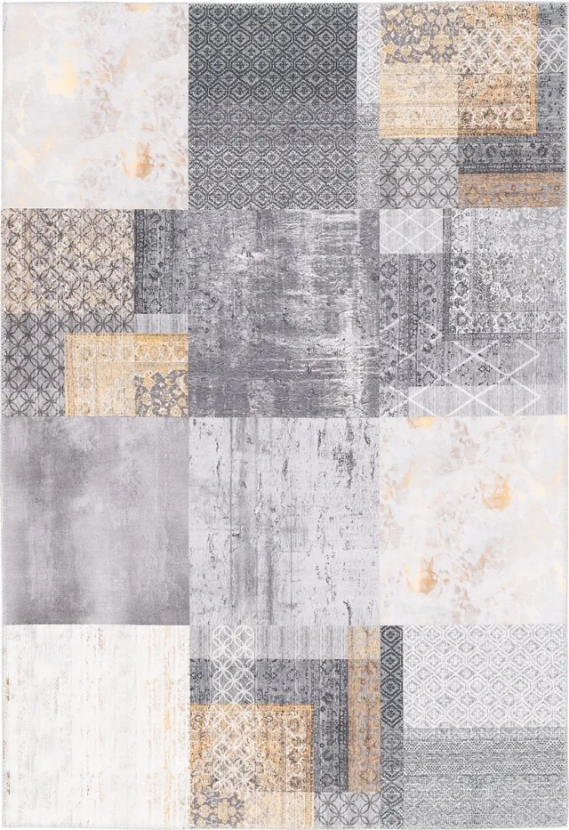 Pergamon Finesse - Vintage Designtapijt - Patchwork Grijs