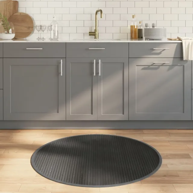 vidaXL Vloerkleed rond 100 cm bamboe grijs, foto 2